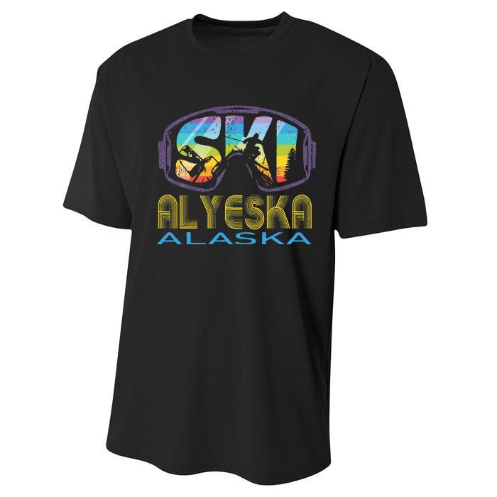 Ski Alyeska Alaska Skiing Vacation Performance Sprint T-Shirt