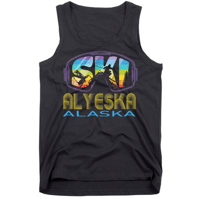 Ski Alyeska Alaska Skiing Vacation Tank Top