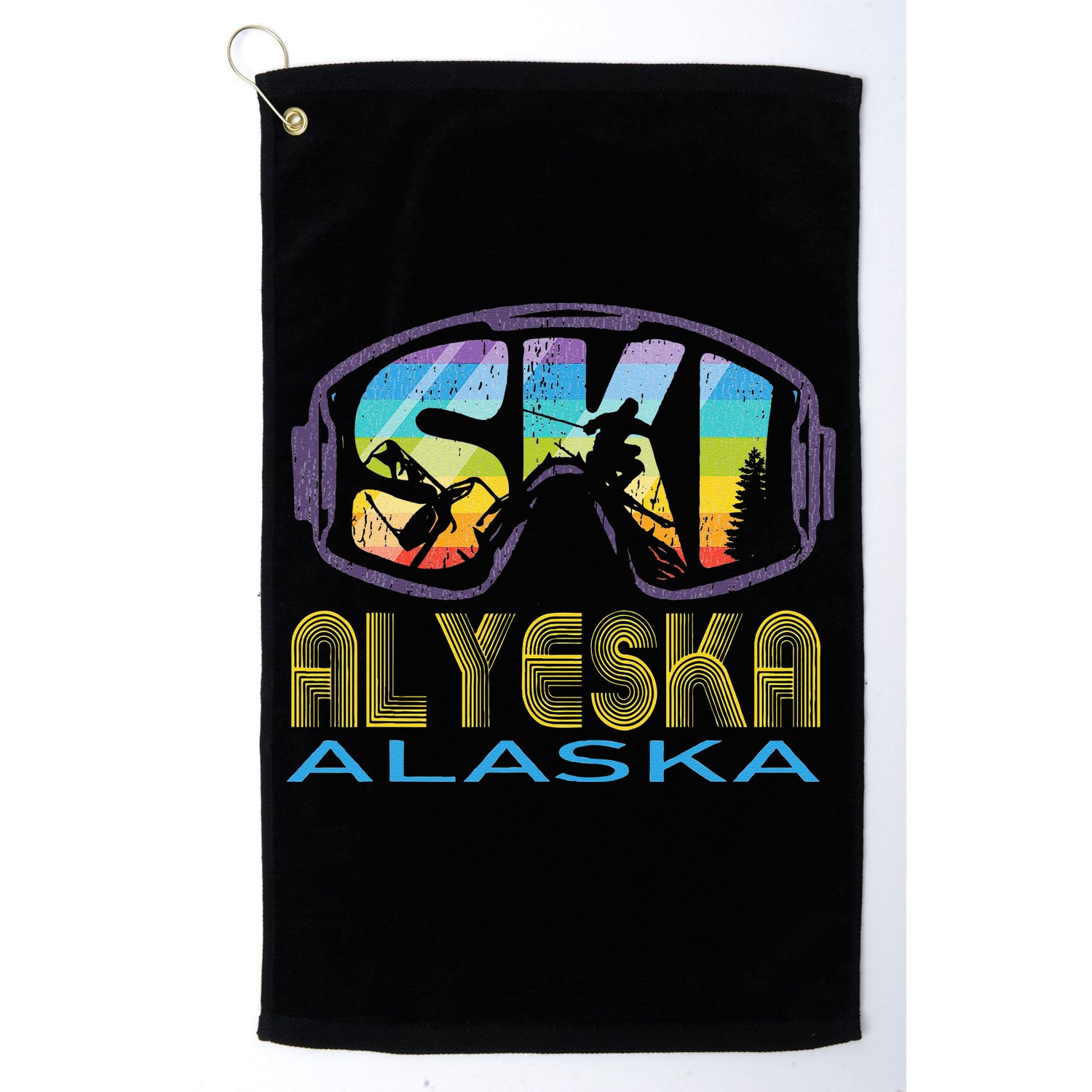 Ski Alyeska Alaska Skiing Vacation Golf Towel