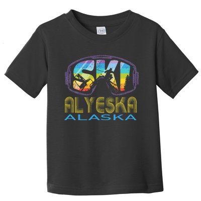 Ski Alyeska Alaska Skiing Vacation Toddler T-Shirt