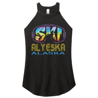 Ski Alyeska Alaska Skiing Vacation Women's Perfect Tri Rocker Tank