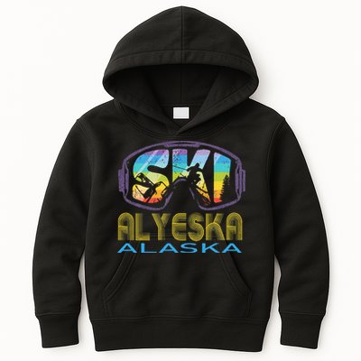 Ski Alyeska Alaska Skiing Vacation Kids Hoodie