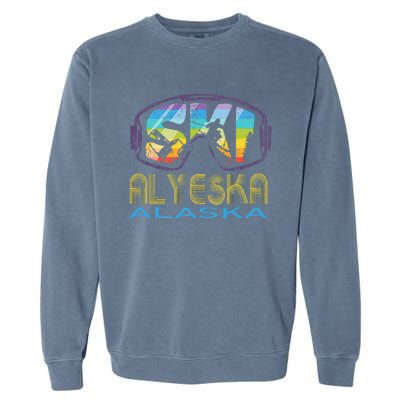 Ski Alyeska Alaska Skiing Vacation Garment-Dyed Sweatshirt