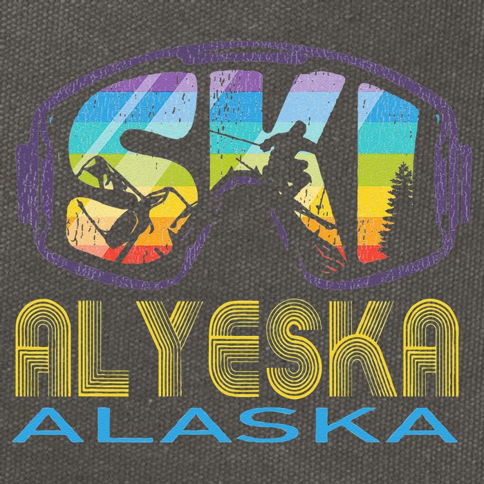 Ski Alyeska Alaska Skiing Vacation Cotton Canvas Backpack