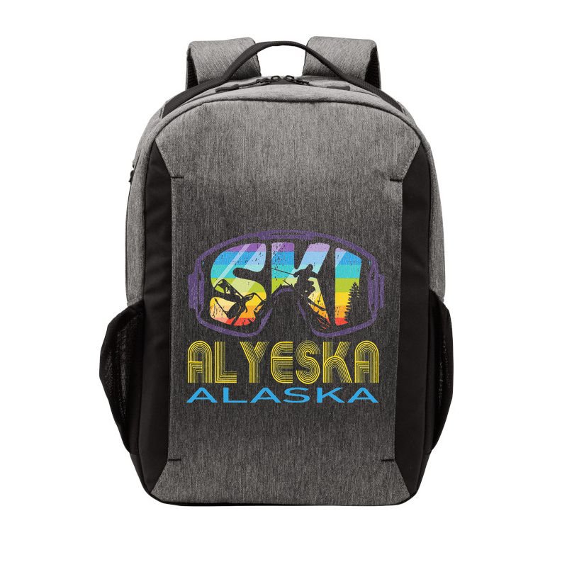 Ski Alyeska Alaska Skiing Vacation Vector Backpack