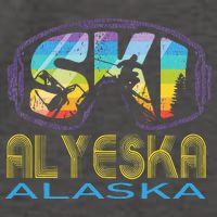 Ski Alyeska Alaska Skiing Vacation Vector Backpack