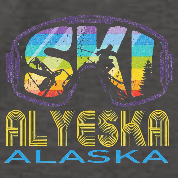 Ski Alyeska Alaska Skiing Vacation Vector Backpack