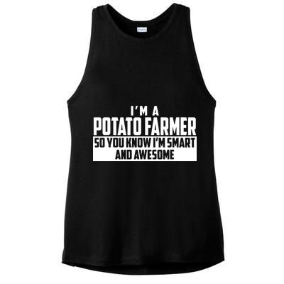 Smart And Awesome Potato Farmer Ladies PosiCharge Tri-Blend Wicking Tank