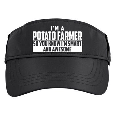 Smart And Awesome Potato Farmer Adult Drive Performance Visor