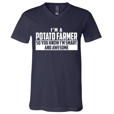 Smart And Awesome Potato Farmer V-Neck T-Shirt