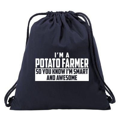 Smart And Awesome Potato Farmer Drawstring Bag