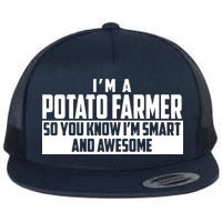 Smart And Awesome Potato Farmer Flat Bill Trucker Hat