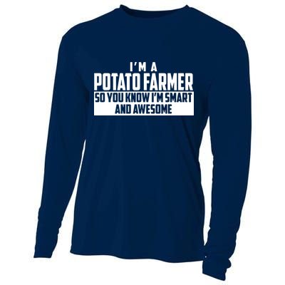 Smart And Awesome Potato Farmer Cooling Performance Long Sleeve Crew