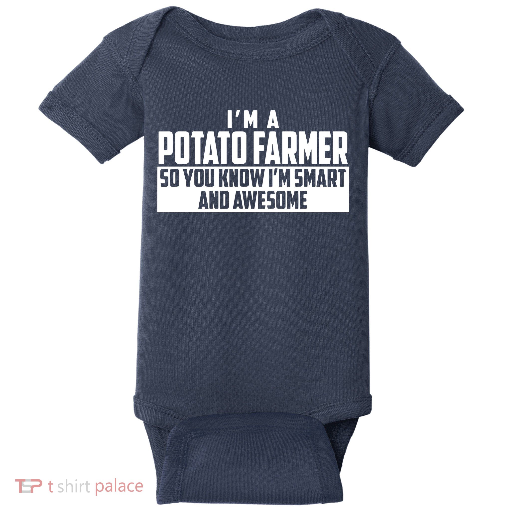 Smart And Awesome Potato Farmer Baby Bodysuit