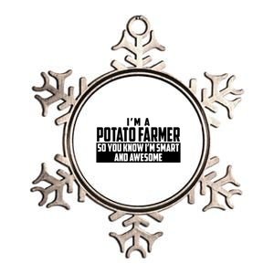 Smart And Awesome Potato Farmer Metallic Star Ornament