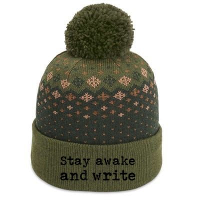 Stay Awake And Write Writer Author Book Journalist Novelist Funny The Baniff Cuffed Pom Beanie