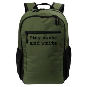 Stay Awake And Write Writer Author Book Journalist Novelist Funny Daily Commute Backpack