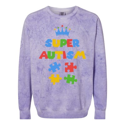 Super Autism Autism Superhero Autism Is My Super Power Gift Colorblast Crewneck Sweatshirt