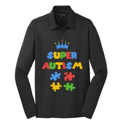 Super Autism Autism Superhero Autism Is My Super Power Gift Silk Touch Performance Long Sleeve Polo