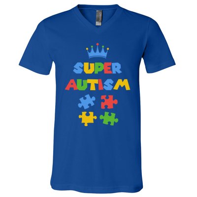 Super Autism Autism Superhero Autism Is My Super Power Gift V-Neck T-Shirt