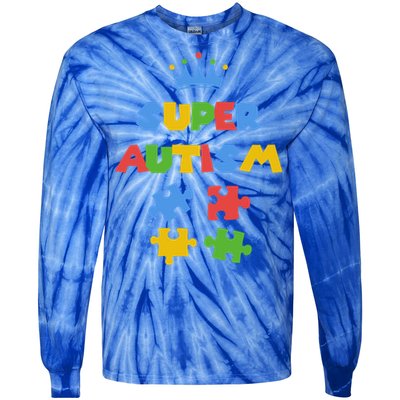 Super Autism Autism Superhero Autism Is My Super Power Gift Tie-Dye Long Sleeve Shirt