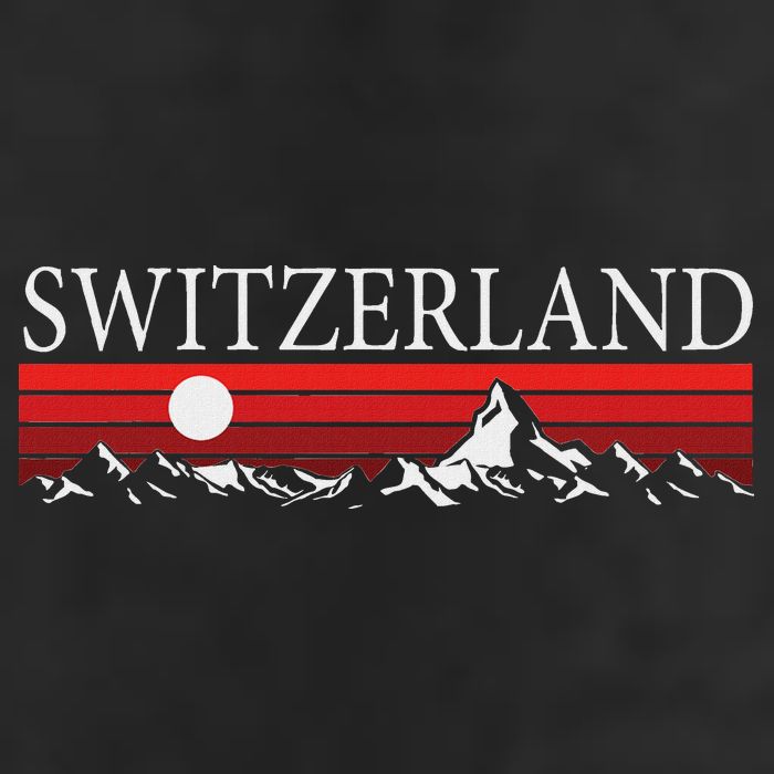 Swiss Alps And Red Sunset Switzerland Mountains 15oz Campfire Ceramic Mug