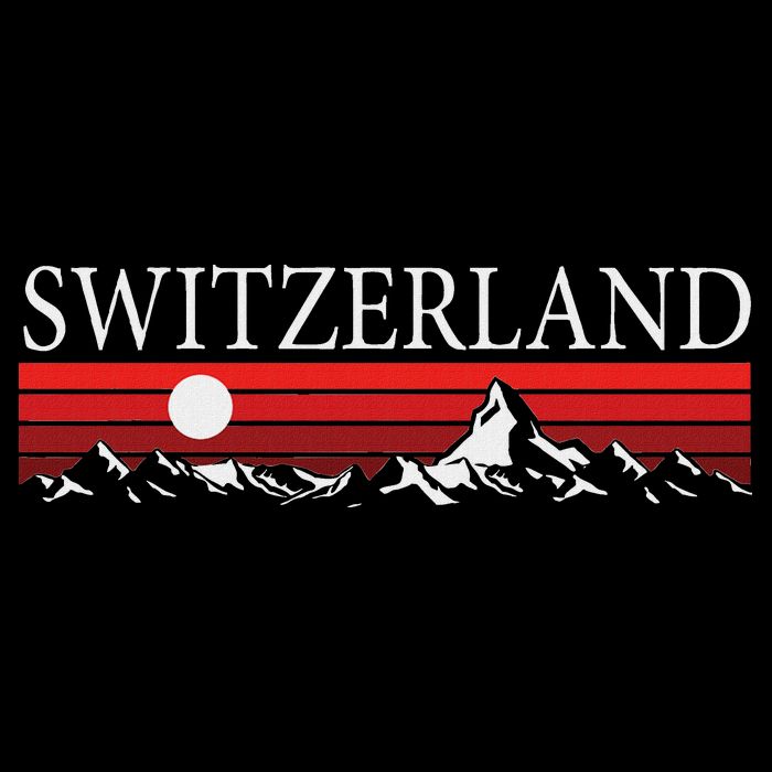 Swiss Alps And Red Sunset Switzerland Mountains Flatbill Hat