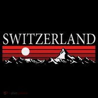 Swiss Alps And Red Sunset Switzerland Mountains Poster