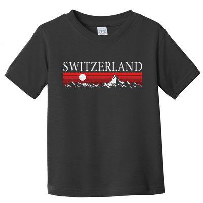 Swiss Alps And Red Sunset Switzerland Mountains Toddler T-Shirt