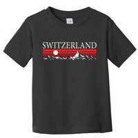 Swiss Alps And Red Sunset Switzerland Mountains Toddler T-Shirt