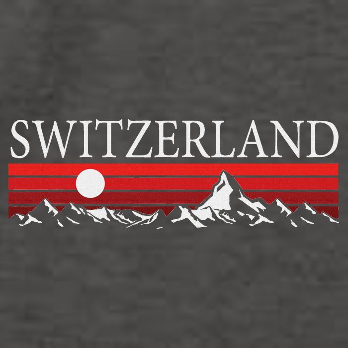 Swiss Alps And Red Sunset Switzerland Mountains Vector Backpack