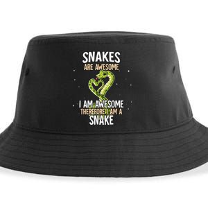 Snakes Are Awesome Snake Sustainable Bucket Hat