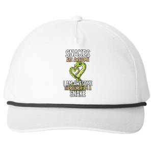 Snakes Are Awesome Snake Snapback Five-Panel Rope Hat