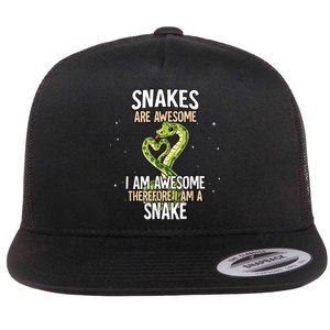 Snakes Are Awesome Snake Flat Bill Trucker Hat