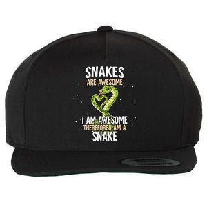 Snakes Are Awesome Snake Wool Snapback Cap