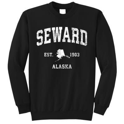 Seward Alaska Ak Vintage Athletic Black Sports Sweatshirt