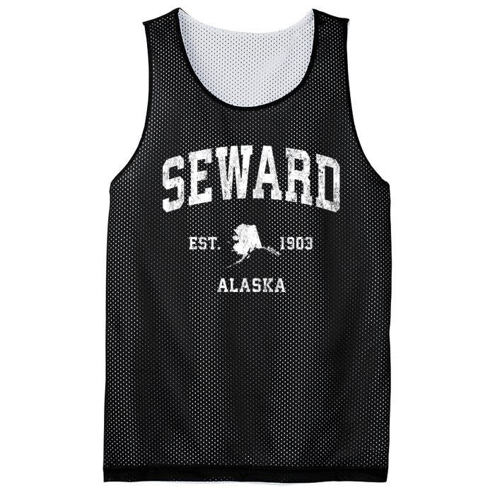 Seward Alaska Ak Vintage Athletic Black Sports Mesh Reversible Basketball Jersey Tank