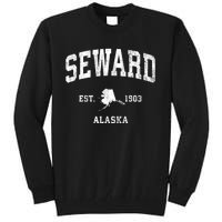 Seward Alaska Ak Vintage Athletic Black Sports Tall Sweatshirt