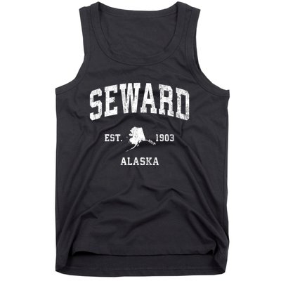 Seward Alaska Ak Vintage Athletic Black Sports Tank Top