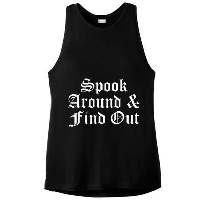 Spook Around And Find Out Funny Halloween Ladies PosiCharge Tri-Blend Wicking Tank