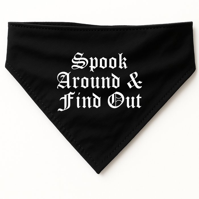 Spook Around And Find Out Funny Halloween USA-Made Doggie Bandana