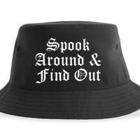 Spook Around And Find Out Funny Halloween Sustainable Bucket Hat