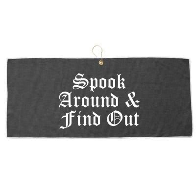 Spook Around And Find Out Funny Halloween Large Microfiber Waffle Golf Towel
