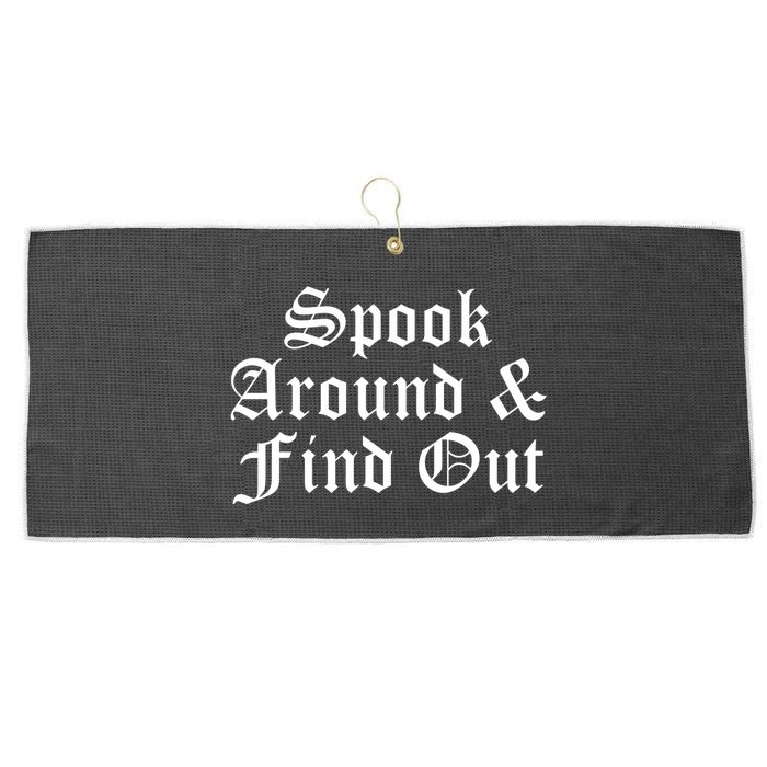 Spook Around And Find Out Funny Halloween Large Microfiber Waffle Golf Towel