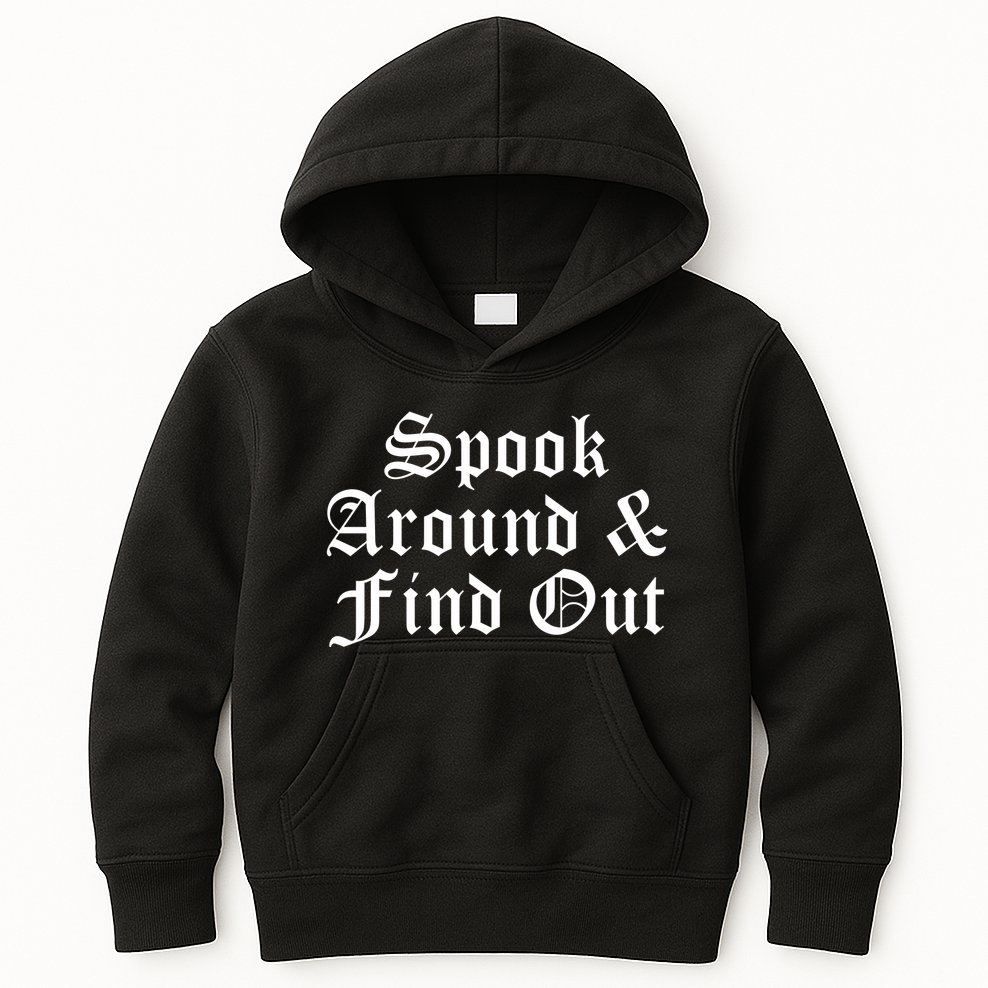 Spook Around And Find Out Funny Halloween Kids Hoodie