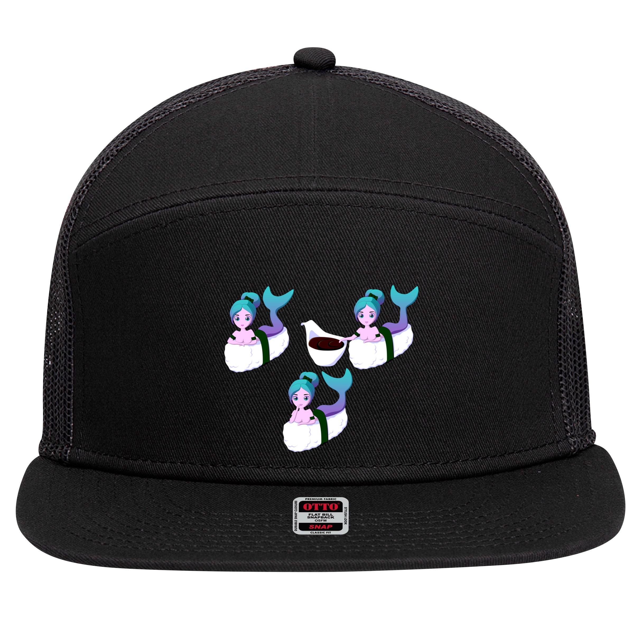Sushi Addict And Japanese Sushi Lovers Gift 7 Panel Mesh Trucker Snapback Hat