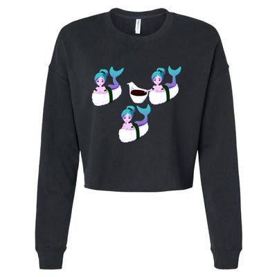 Sushi Addict And Japanese Sushi Lovers Gift Cropped Pullover Crew