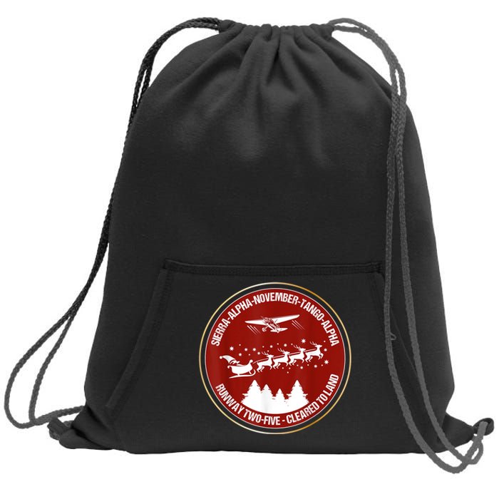 Santa Airlines Aviation Holiday Retro Pilot Christmas Sweatshirt Cinch Pack Bag