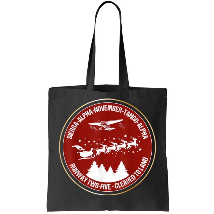 Santa Airlines Aviation Holiday Retro Pilot Christmas Tote Bag