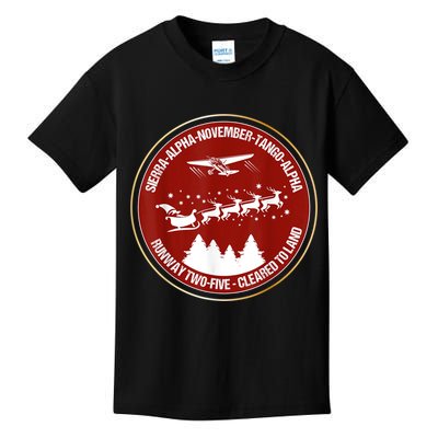 Santa Airlines Aviation Holiday Retro Pilot Christmas Kids T-Shirt